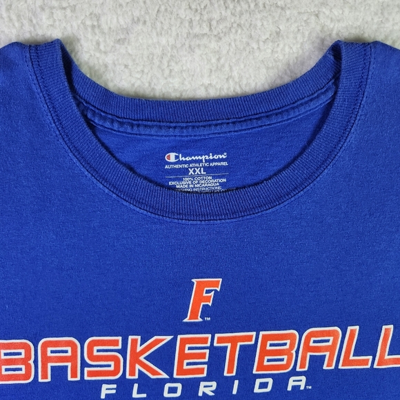 Florida Gators Basketball Champion Shirt XXL Blue NCAA Collegiate Sportswear Tee - Picture 3 of 7